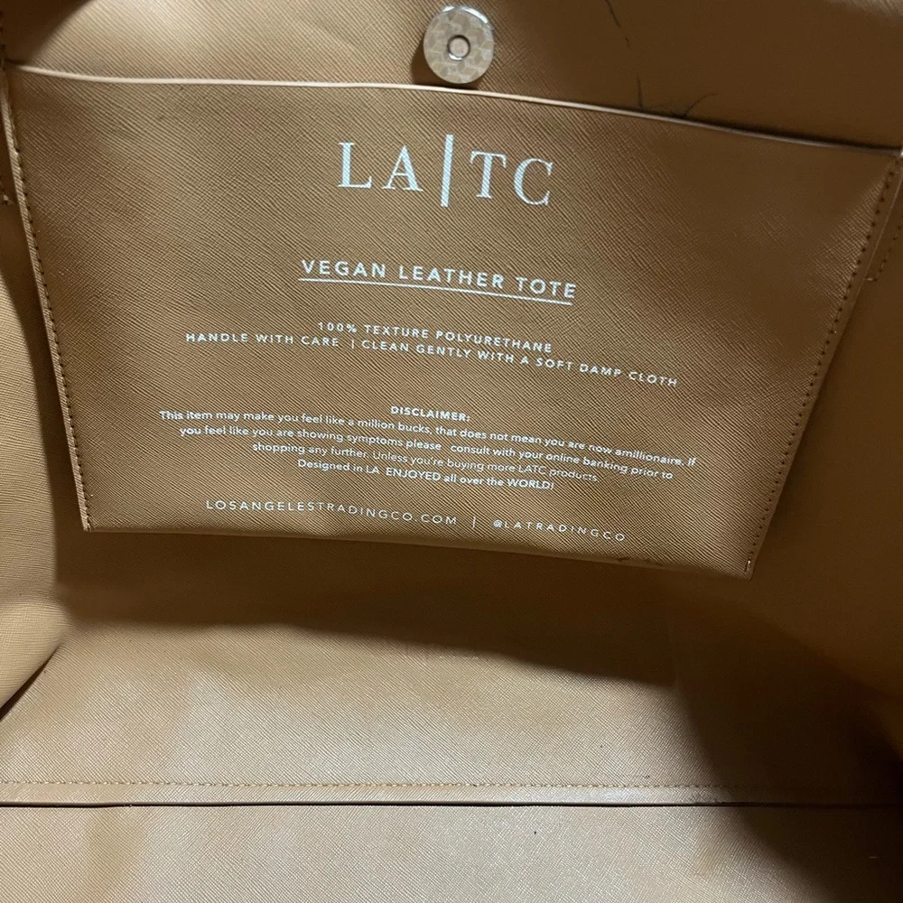 LA/TC Milano Elegant Tan vegan bag in good condition